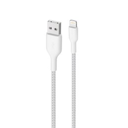 PURO Fabric Ultra Strong - Kabel w oplocie heavy duty USB-A / Lightning MFi 2m (biały)