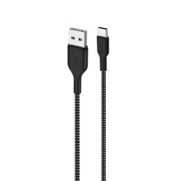 PURO Fabric Ultra Strong - Kabel w oplocie heavy duty USB-A / USB-C 2m (czarny)