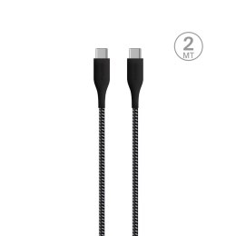 PURO Fabric Ultra Strong - Kabel w oplocie heavy duty USB-C / USB-C 2m (czarny)