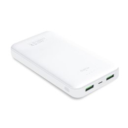 PURO White Fast Charger Power Bank - Power bank dla smartfonów i tabletów 20000 mAh, 2xUSB-A + 1xUSB-C (biały)