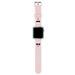 Karl Lagerfeld Silicone Karl & Choupette Heads - Pasek do Apple Watch 42/44/45 mm (różowy)