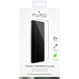 PURO Frame Tempered Glass - Szkło ochronne hartowane na ekran Samsung Galaxy S22+ (czarna ramka)