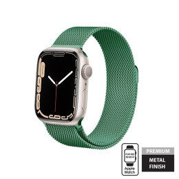 Crong Milano Steel - Pasek ze stali nierdzewnej do Apple Watch 38/40/41 mm (zielony)