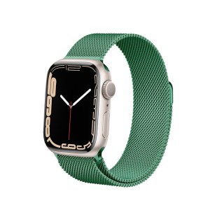 Crong Milano Steel - Pasek ze stali nierdzewnej do Apple Watch 42/44/45 mm (zielony)