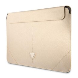 Guess Saffiano Triangle Logo Sleeve - Etui na notebooka 13" / 14" (beżowy)