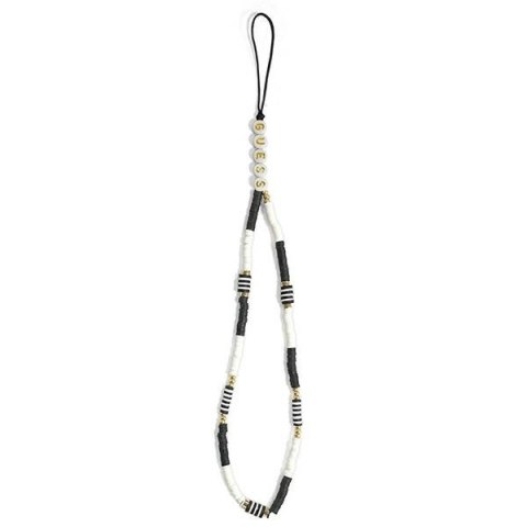 Guess Phone Strap Heishi Beads - Zawieszka do telefonu (Black/White)