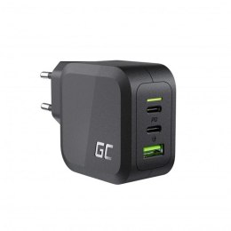 Green Cell - Ładowarka sieciowa Green Cell GC PowerGaN 65W (2x USB-C Power Delivery, 1x USB-A kompatybilne z Quick Charge 3.0)