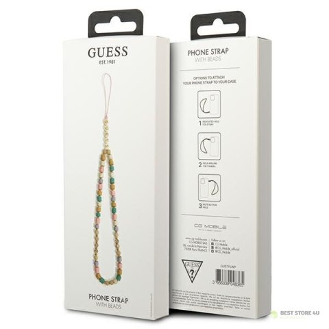 Guess Phone Strap Beads Heishi - Zawieszka do telefonu 25 cm (Flower Pink) Guess Phone Strap Beads Heishi - Zawieszka do telefonu 25 cm (Flower Pink)