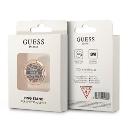 Guess Ring Stand Leopard - Magnetyczny uchwyt na palec do telefonu (Brown)