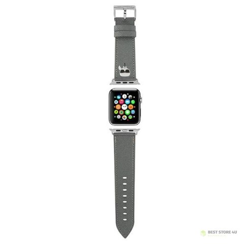 Karl Lagerfeld Saffiano Karl Head - Pasek do Apple Watch 38/40/41 mm (srebrny)