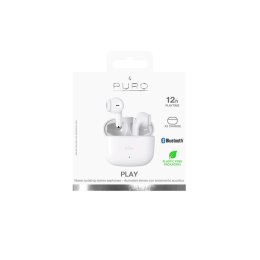 PURO PLAY 5.0 TWS - Bezprzewodowe słuchawki Bluetooth V5.0 z etui ładującym (Biały)