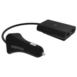 Kanex GoPower Sharable Car Charger - Ładowarka samochodowa 2 x USB, 2.4 A + HUB 2 x USB, 2.4 A, 2 m (Black)