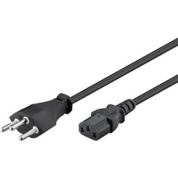 Goobay Power supply cord, Switzerland 93617 2 m, Black, Device socket C13 (IEC connection), Swiss male (type J, SEV 1011)