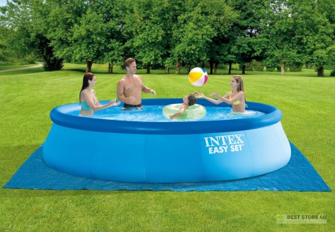 Intex Easy Set Pool Set with Filter Pump, Safety Ladder, Ground Cloth, Cover Blue, Age 6+, 457x107 cm Intex Easy Set Pool Set with Filter Pump, Safety Ladder, Ground Cloth, Cover Blue, Age 6+, 457x107 cm