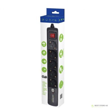 EnerGenie SPG5-U2-5 Power strip with USB charger, 5 sockets, USB 2A, 1.5 m EnerGenie SPG5-U2-5 Power strip with USB charger, 5 sockets, USB 2A, 1.5 m