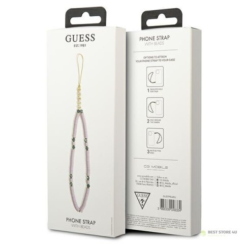 Guess Phone Strap Beads Heishi - Zawieszka do telefonu 25 cm (Lilac) Guess Phone Strap Beads Heishi - Zawieszka do telefonu 25 cm (Lilac)