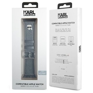 Karl Lagerfeld Saffiano Karl Head - Pasek do Apple Watch 42/44/45 mm (srebrny)