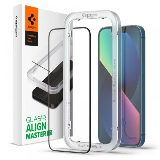 Spigen Alm Glass FC - Szkło hartowane iPhone 13 / iPhone 13 Pro (Czarna ramka)