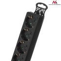 Maclean Power Strip, Extension Cable 5 Outlets With Switch, Black, German Type, 3500W, 5m, MCE227G