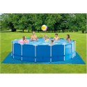 Intex Metal Frame Pool Set with Filter Pump, Safety Ladder, Ground Cloth, Cover Blue, Age 6+, 457x122 cm