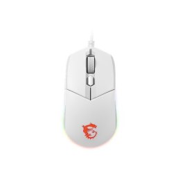 MSI Clutch GM11 Optical, RGB LED light, White, Gaming Mouse, 1000 Hz