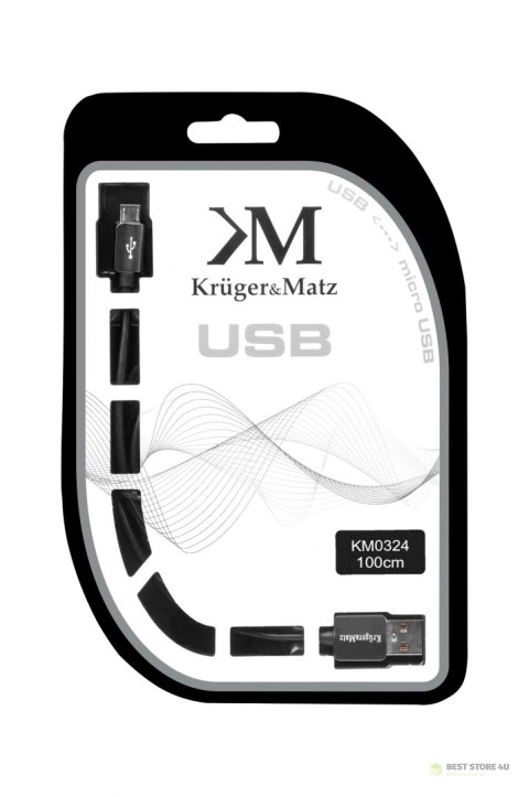 Kabel USB - micro USB wtyk-wtyk 1.0m Kruger&Matz Kabel USB - micro USB wtyk-wtyk 1.0m Kruger&Matz