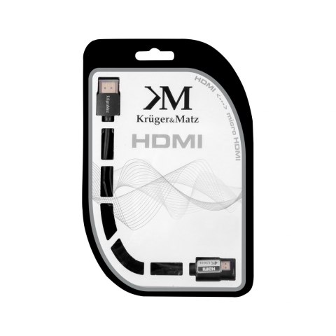 KM0328 Kabel HDMI - micro HDMI wtyk-wtyk (A-D) 3.0m Kruger&Matz