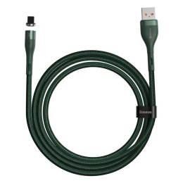 Magnetyczny Kabel 2,4A 1m USB na iPhone Lightning Szybkie Ładowanie i Transfer Danych Baseus Zinc Magnetic Safe (CALXC-K06) ziel