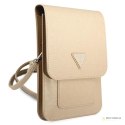 Guess Wallet Saffiano Triangle Logo Phone Bag - Torba na smartfona i akcesoria (Beige)