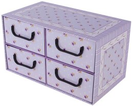 Pudełko kartonowe 4 szuflady poziome PROWANSALSKIE FIOLETOWE