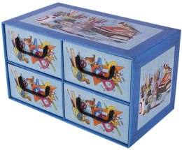 Pudełko kartonowe 4 szuflady poziome SZKOŁA ALFABET