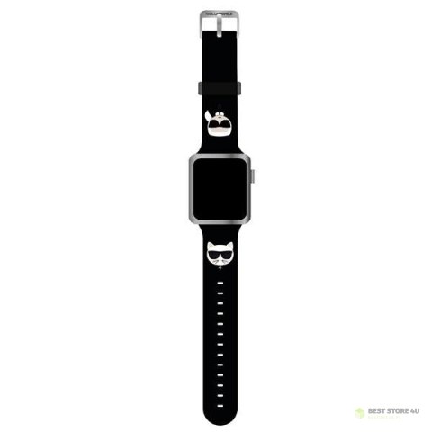 Karl Lagerfeld Silicone Karl & Choupette Heads - Pasek do Apple Watch 42/44/45 mm (czarny)