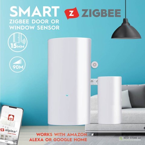 Alpina - Inteligentny sensor otwarcia okien sieć Zigbee Alpina - Inteligentny sensor otwarcia okien sieć Zigbee