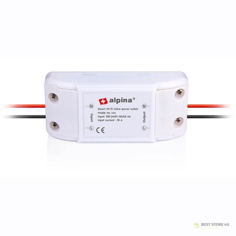 Alpina - Inteligentny wyłącznik przewodowy Wi-Fi 230 V 10 A Alpina - Inteligentny wyłącznik przewodowy Wi-Fi 230 V 10 A
