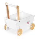 Drewniany wózek dla lalek chodzik pchacz 2w1 Ecotoys