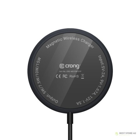Crong MagSpot Wireless Charger - Aluminiowa ładowarka MagSafe 15W (Graphite) Crong MagSpot Wireless Charger - Aluminiowa ładowarka MagSafe 15W (Graphite)