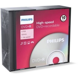 Philips Płyta DVD+R 4,7GB 16X SLIM - 10 szt.