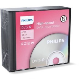 Philips Płyta DVD-R 4,7GB 16X SLIM - 10 szt.
