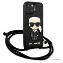 Karl Lagerfeld Monogram Leather Patch and Cord Iconik - Etui iPhone 13