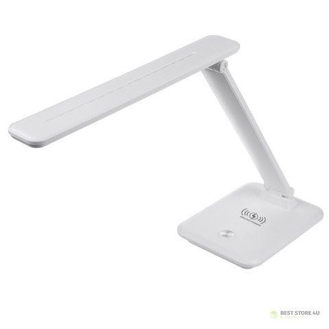 Lampka biurkowa LED Maclean, max. 9W, 220-240V AC, możliwość zmiany barwy, ściemnialna, ładowarka bezprz., 450lm, MCE616 W Lampka biurkowa LED Maclean, max. 9W, 220-240V AC, możliwość zmiany barwy, ściemnialna, ładowarka bezprz., 450lm, MCE616 W