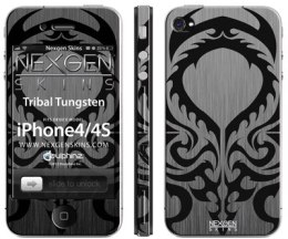 Nexgen Skins - Zestaw skórek na obudowę z efektem 3D iPhone 4 / iPhone 4S (Tribal Tungsten 3D)