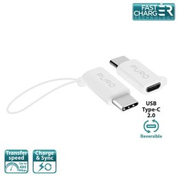 PURO Adapter Micro USB to USB-C - Adapter Micro USB na USB-C 2.0 do ładowania & synchronizacji danych, 2A, 480 Mbps + linka bezp