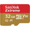 SanDisk Extreme microSDHC - Karta pamięci 32 GB A1 V30 UHS-I U3 100/60 MB/s z adapterem