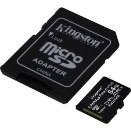 Kingston Canvas Select Plus MicroSDXC - Karta pamięci 64 GB A1 Class UHS-I U1 V10 100 MB/s z adapterem