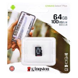 Kingston Canvas Select Plus microSDXC - Karta pamięci 64 GB A1 Class UHS-I U1 V10 100 MB/s