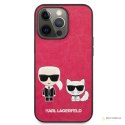 Karl Lagerfeld PU Leather Karl & Choupette Embossed - Etui iPhone 13 Pro (fuksja)