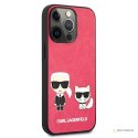 Karl Lagerfeld PU Leather Karl & Choupette Embossed - Etui iPhone 13 Pro (fuksja)