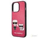 Karl Lagerfeld PU Leather Karl & Choupette Embossed - Etui iPhone 13 Pro (fuksja)