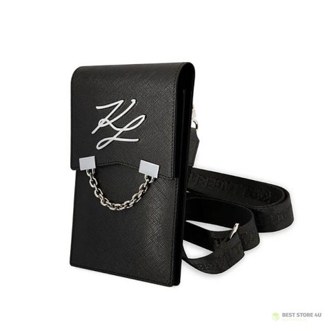 Karl Lagerfeld Autograph Chain Wallet Phone Bag - Torba na smartfona i akcesoria (czarny)