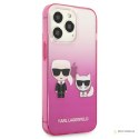 Karl Lagerfeld Gradient Ikonik Karl & Choupette - Etui iPhone 13 Pro Max (różowy)